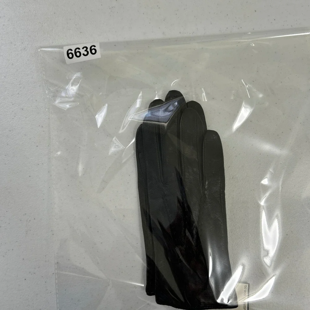 Lauren Ralph Lauren Womens Leather Gloves Black Style 410128 Size Small NWT